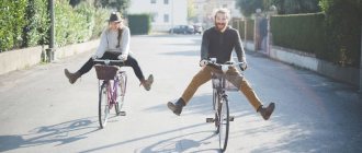 guy and girl on bicycles